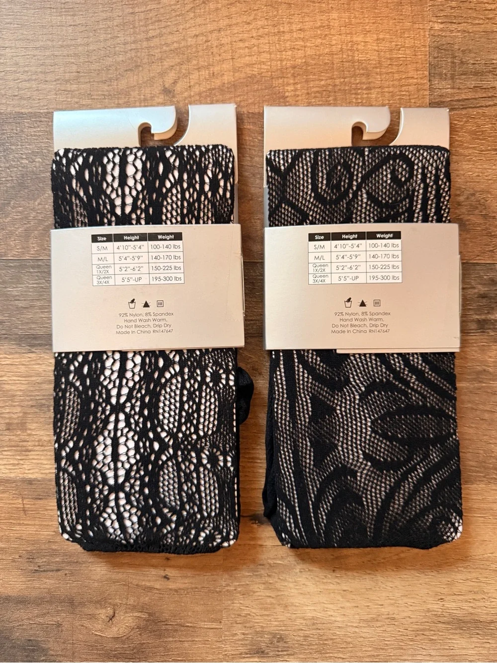 Frenchic Black Fishnet Lace Tights - Queen 1X/2X (Pair)